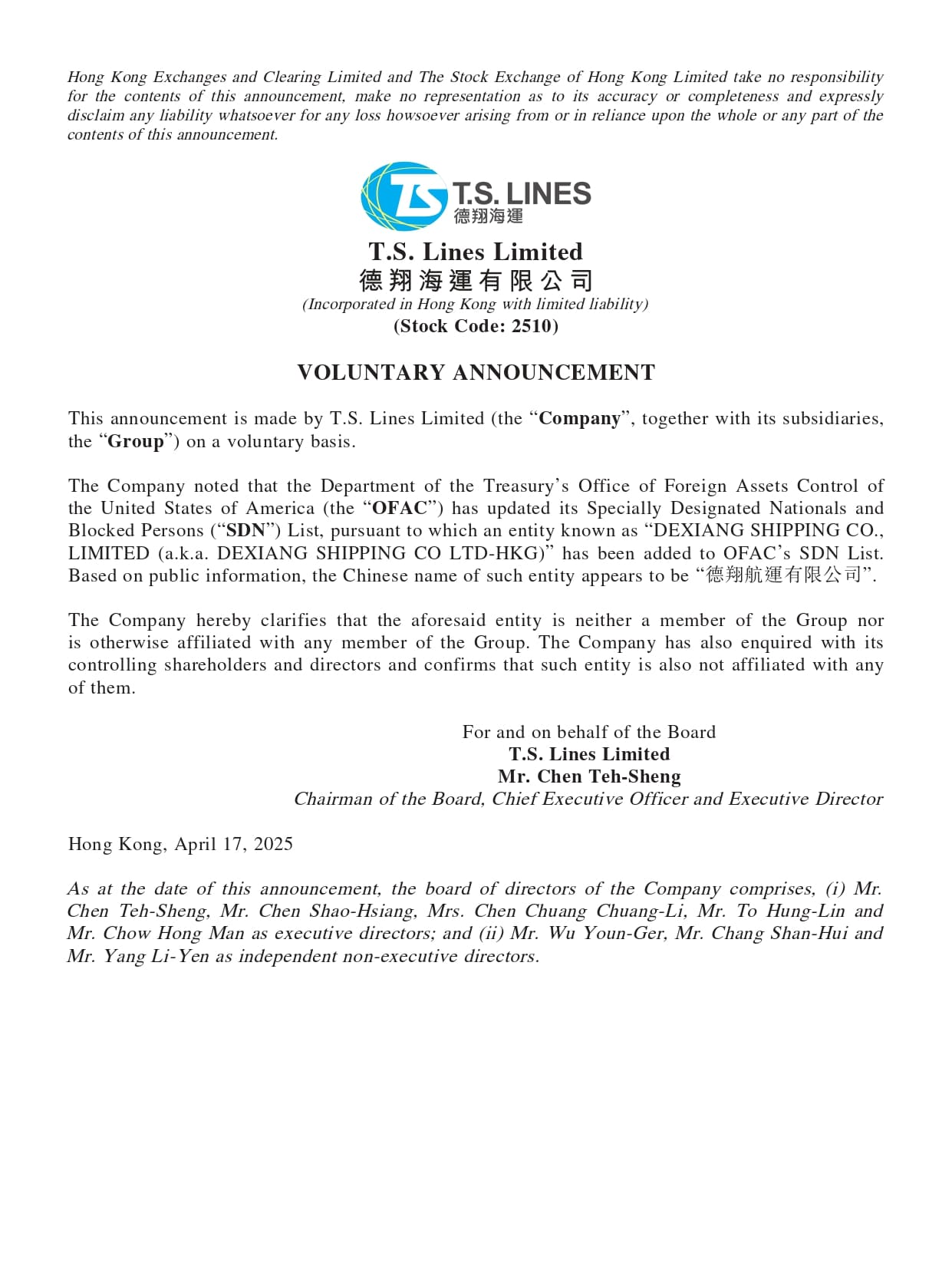 TSL 20250418 - VOLUNTARY ANNOUNCEMENT_EN_page-0001.jpg